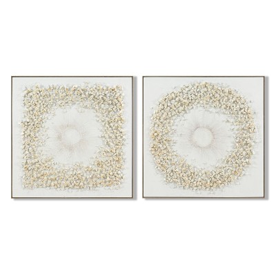 Painting Home ESPRIT White Circles 102 x 4,5 x 102 cm (2 Units)