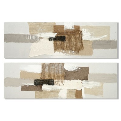 Painting Home ESPRIT Brown Grey Abstract Urban 150 x 3 x 50 cm (2 Units)