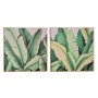 Painting Home ESPRIT Green Sheets Tropical 80 x 3,5 x 80 cm (2 Units)