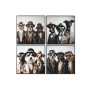 Painting Home ESPRIT White Black Dog Loft Lacquered 62 X 3 X 62 CM (4 Units)