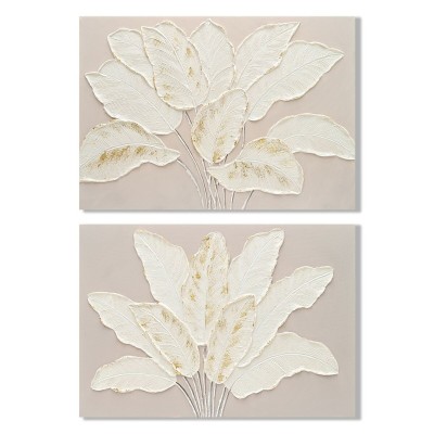 Painting Home ESPRIT White Beige Sheets Cottage 90 x 3 x 60 cm (2 Units)