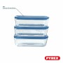 Ensemble de Boîtes à Lunch Pyrex Bleu Transparent 2,6 L 3 Pièces