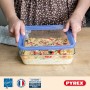 Ensemble de Boîtes à Lunch Pyrex Bleu Transparent 2,6 L 3 Pièces