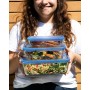 Ensemble de Boîtes à Lunch Pyrex Bleu Transparent 3 Pièces