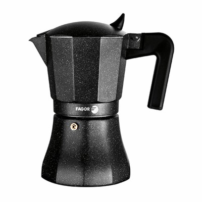 Italian Coffee Pot Fagor TIRAMISU 6 Black Aluminium