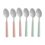 Ensemble de Cuillères Kinvara CN-KT166096-1S Vert Rose Argenté Acier inoxydable Plastique 18,7 cm (12 Unités)