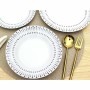 Service de Vaisselle Rice grain Blanc Noir Porcelaine 18 Pièces