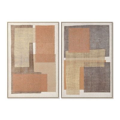 Painting Home ESPRIT Brown Beige Orange Natural Abstract Urban (2 Units)