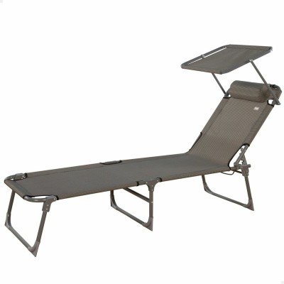 Sun-lounger Aktive Grey 193 x 53 x 30 cm Foldable Parasol