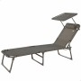 Sun-lounger Aktive Grey 193 x 53 x 30 cm Foldable Parasol
