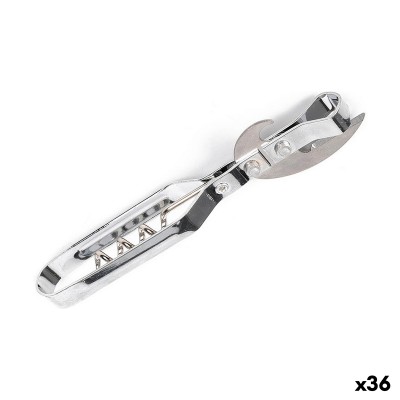 Ouvre-bouteille avec tire-bouchon 14 x 3,5 cm Tire-bouchon Ouvre-boîte (36 Unités)