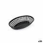 Corbeille à Pain Noir Plastique Oblongue 24 x 15 x 4,5 cm (36 Unités)