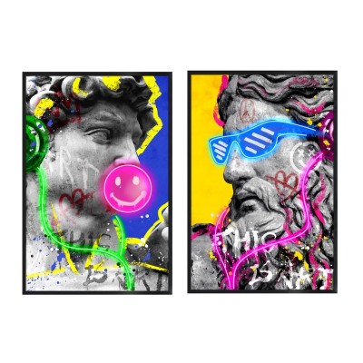 Painting Home ESPRIT Modern Mythological 83 x 3 x 123 cm (2 Units)