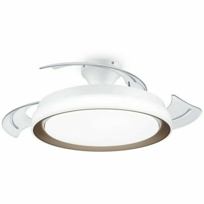 Ventilateur de Plafond avec Lumière Philips 929004081801 Blanc Doré Métal