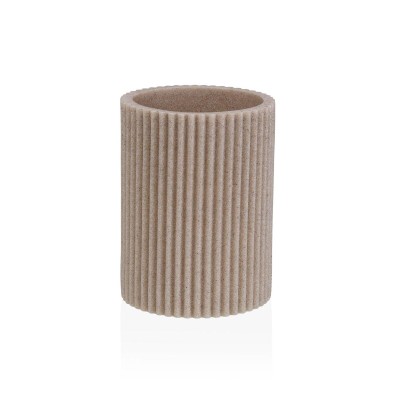 Support pour brosses à dents Versa Beige Résine 6,9 x 10,2 x 6,9 cm