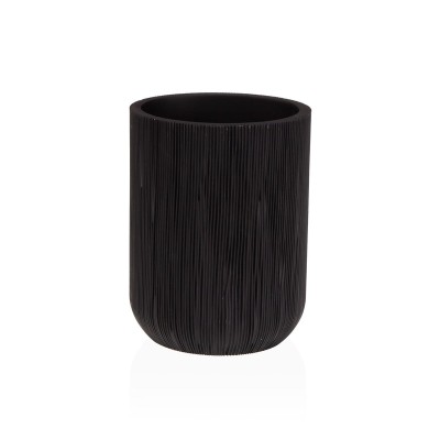 Support pour brosses à dents Versa Noir Résine 8 x 10,5 x 8 cm