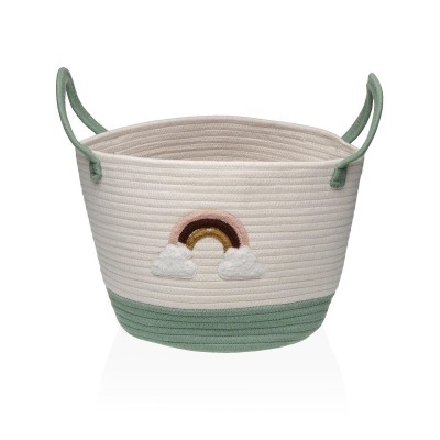 Basket Versa White Green polypropylene Fibre Rainbow