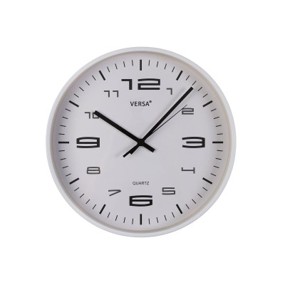 Horloge Murale Versa Blanc Plastique 25 x 25 x 4 cm