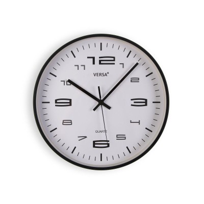 Horloge Murale Versa Noir Plastique 25 x 25 x 4 cm