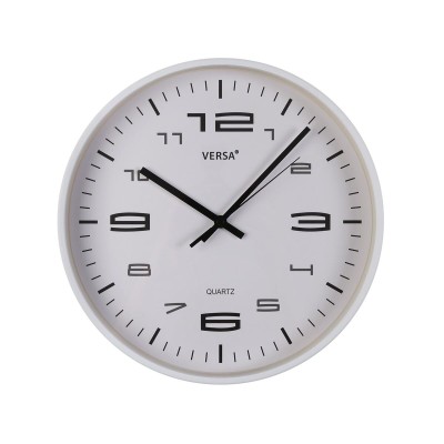 Horloge Murale Versa Blanc Plastique 30 x 30 x 4 cm