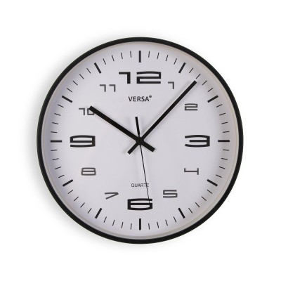 Horloge Murale Versa Noir Plastique 30 x 30 x 4 cm