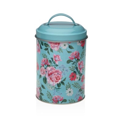 Tin Versa Blue Flowers