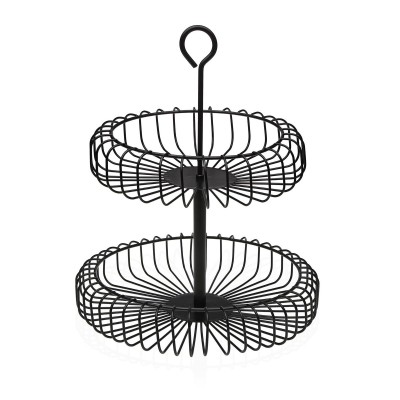 Fruit Bowl Versa Black Metal Steel 32 x 37 x 32 cm