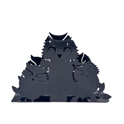 Napkin holder Versa Black Metal Steel Iron 4,5 x 10 x 15 cm