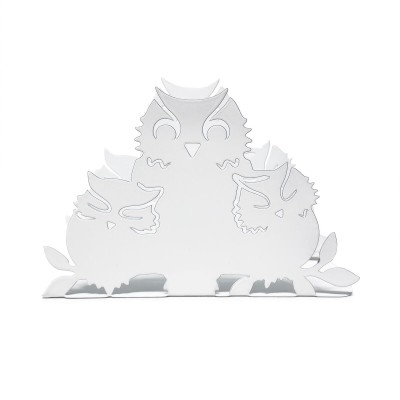Napkin holder Versa White Metal Steel Iron 4,5 x 10 x 15 cm