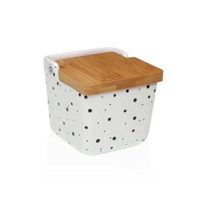 Salt Shaker with Lid Versa Speckle Ceramic 8,8 x 8,5 x 8,8 cm