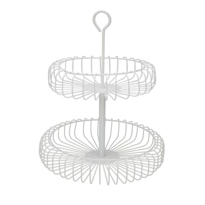Fruit Bowl Versa White Metal Steel 32 x 37 x 32 cm