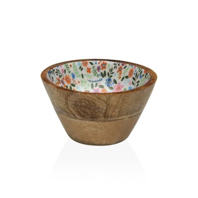 Bol Versa Bambou Bois de manguier Fleurs 13 x 7 x 13 cm