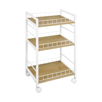 Vegetable trolley Versa White Metal Plastic Melamin 30 x 76 x 40 cm