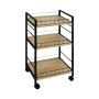 Vegetable trolley Versa Black Metal Plastic Melamin 30 x 76 x 40 cm