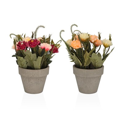 Decorative Plant Versa Iron Textile Plastic Carnations 11 x 26 cm