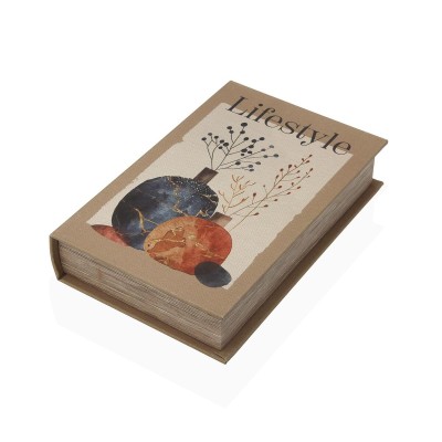 Boîte Décorative Versa Toile Bois MDF Livre Vase
