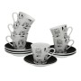 Jeu de 6 tasses avec plat Versa Porcelaine Chat
