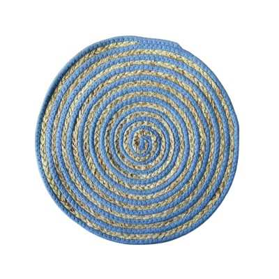 Dessous de plat Versa Bleu Polyester Coton 38 x 1 x 38 cm