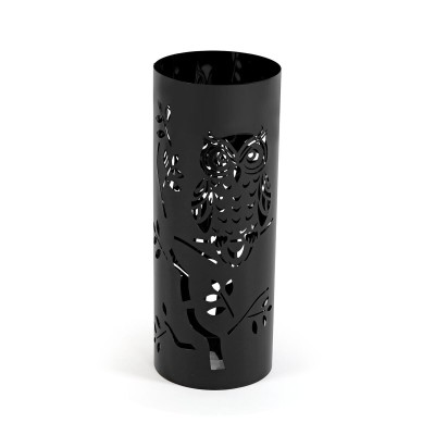 porte-parapluie Versa Noir Famille Hiboux 19 x 49 x 19 cm