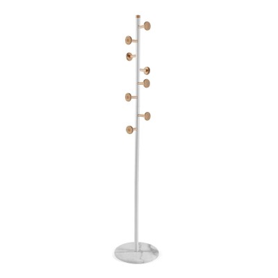 Coat Rack Versa White Wood Metal 34,5 x 180 x 34,5 cm