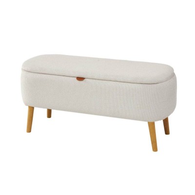 Pied de lit Versa Maniko Beige Bois Textile 37 X 44,5 X 94,5 CM