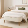 Pied de lit Versa Maniko Beige Bois Textile 37 X 44,5 X 94,5 CM