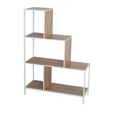Étagère Versa Blanc PVC Métal Bois MDF 30 x 112,4 x 80 cm