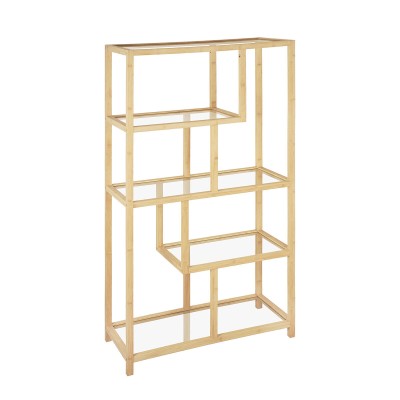 Étagère Versa Bambou Verre 33,8 X 145,5 X 77 CM