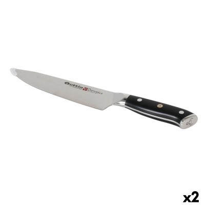 Kitchen Knife Quttin DAMASKUS Black Silver 20 cm (2 Units)