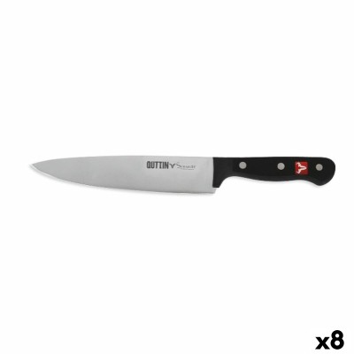 Couteau de cuisine Quttin SYBARITE Noir Argenté 20 cm (8 Unités)