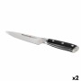 Couteau de cuisine Quttin DAMASKUS Noir Argenté 15 cm (2 Unités)