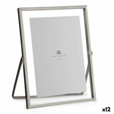 Photo frame Gift Decor MS61015-B-S MS61015-B-S Silver Metal Glass Plastic (12 Units)