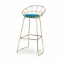 Tabouret Gift Decor 026SILLA BAR C 026SILLA BAR C Bleu Doré Polyester Fer 51 x 94 x 52 cm (2 Unités)