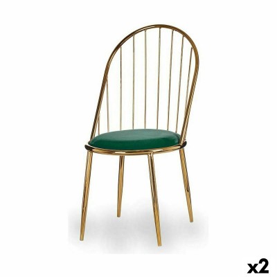 Chair Gift Decor 036 D 036 D Green Golden Polyester Iron 48 x 95,5 x 48 cm Bars (2 Units)